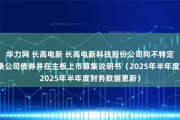 华力网 长高电新 长高电新科技股份公司向不特定对象发行可转换公司债券并在主板上市募集说明书（2025年半年度财务数据更新）